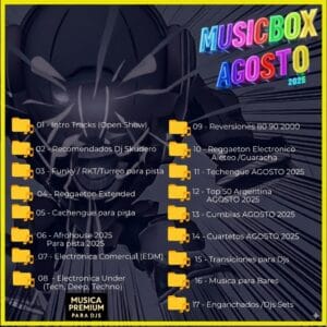 Pack de música para DJs agosto 2025 en formato MP3 320kbps - ServicioDJs