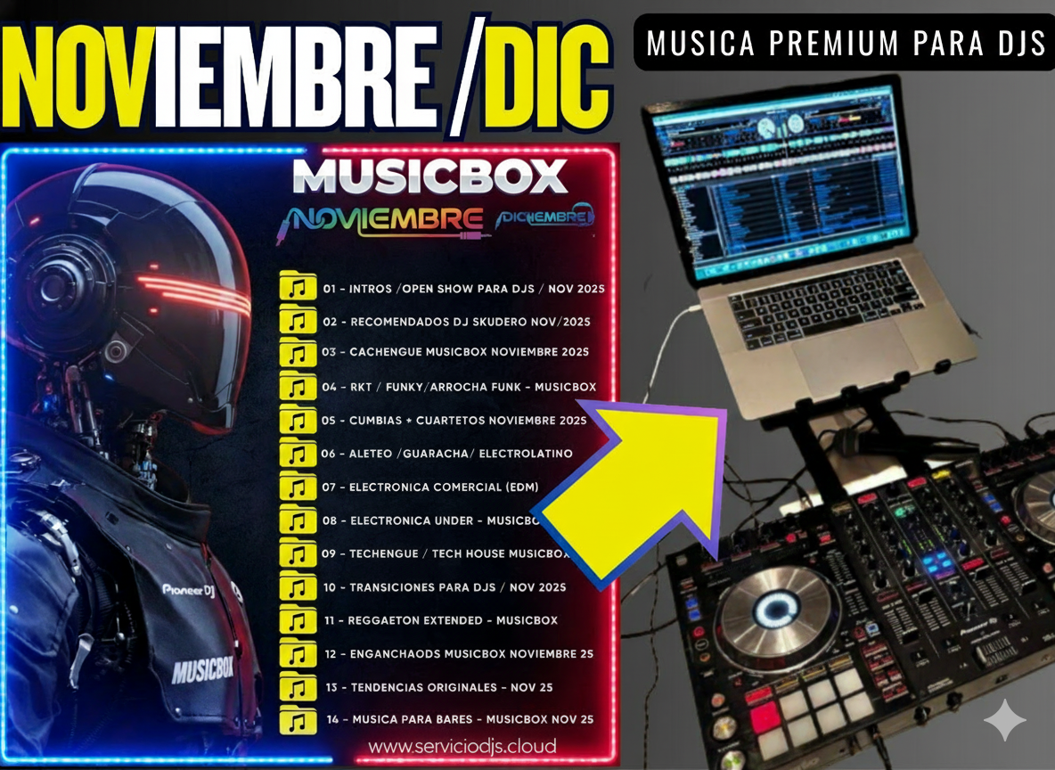 Pack de música para DJs Diciembre 2025 en formato MP3 320kbps - ServicioDJs